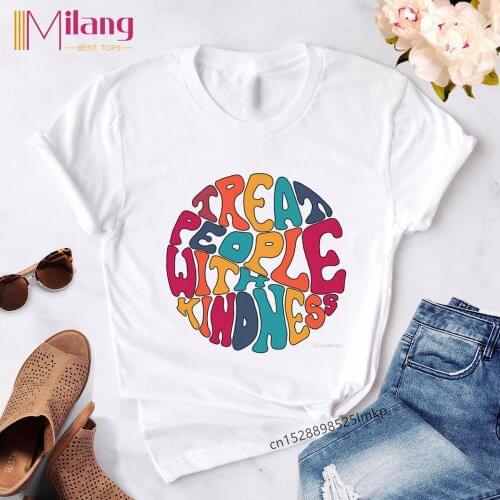 Harry Styles T Shirt Women Casual Ladies Treat People With Kindness Fashion Tops Shirts Short Sleeve T-Shirts Harajuku Tshirt