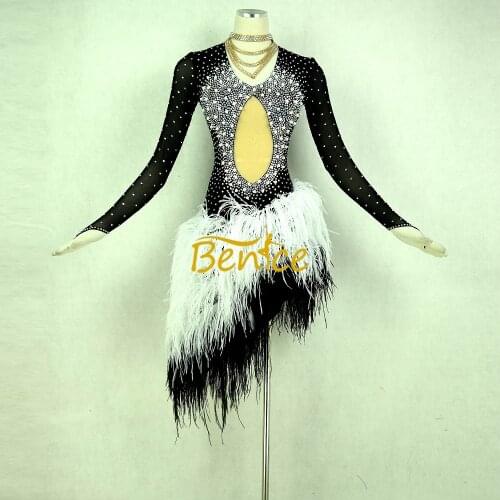 Free Shipping Latin Dance Skirt For Women Professional Sumba Dancing Skirt Adult Rumba QiaQia Latin Dress Latin Performances Dre