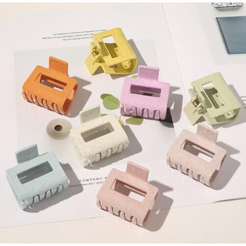 New fashion ins geometric simple square hollow sweet hair clip resin hairpin For Women Girls Clamps Hair Clip Claw Accessories