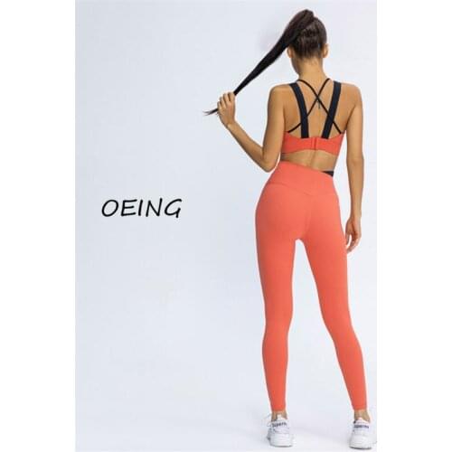 Plus Size 2 Piece Set Women Patchwork Yoga Set Lounge Wear Set 2021 Cross Back Workout Clothes for Women