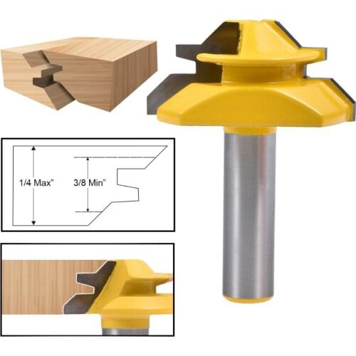 1Pc 45 Degree Lock Miter Router Bit 1/2 Inch Shank 2 Inch Blade Diameter Router Bit Carbide Router Bit For Wood