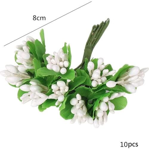 1 Packlet Hot Plastic Artificial Flower For Warm Home Decoration Limited Pearl Creamy-White Wedding Party New Year Adornment DIY