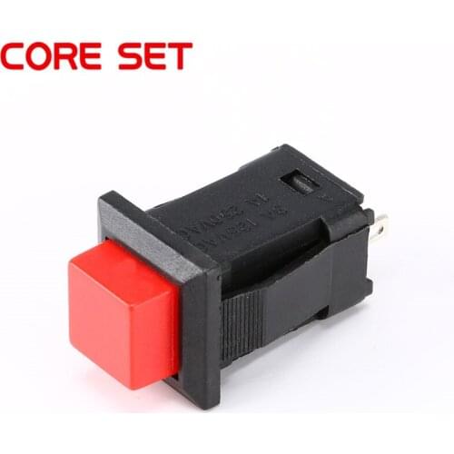 10Pcs/Set DS-429 Self-locking Round Switch Button 1A/250VAC Light Switch DIY Touch Switch red