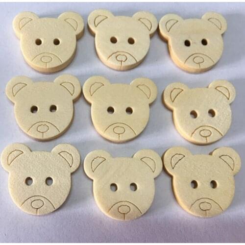 100pcs/lot 2 Holes Random Mixed Decorative Cartoon Lovely Animal Wooden Button for Sewing Accessories DIY Wood Craft MS 008
