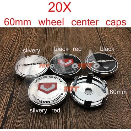 20PC 60mm 2.36inch Chrome Base VOSSEN Logo Auto Accessories Emblem Car Wheel Center Centre Rim Cap Cover for A1 A2 A3 A4 A5 A6