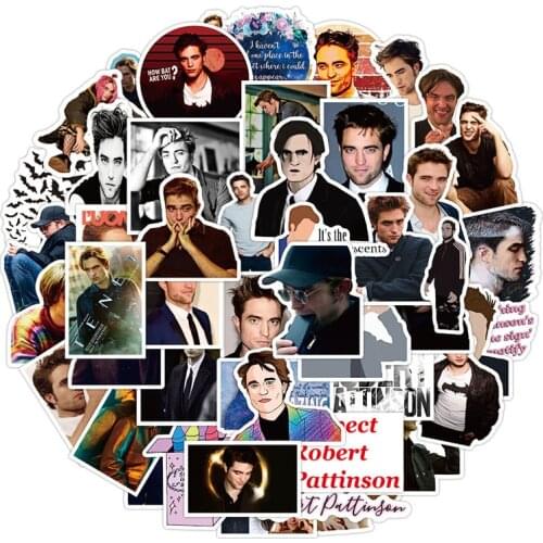 50Pcs/Set Robert Pattinson Stickers Twilight Saga For Laptop Refrigerator Motorcycle Skateboard Scrapbook Gift PVC