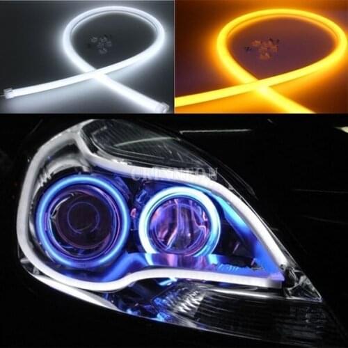 50Pcs/Lot 45Cm LED Car Motorcycle Flexible DRL Daytime Running Strip Light Soft Tube Tears Lamp Eyes Headlight Lights