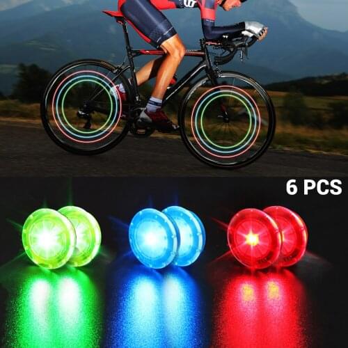 6pcs Bike Wheel Lights Bike Spoke Lights for IP67 Waterproof Bicycle Wheel Lights for Safe Cycling