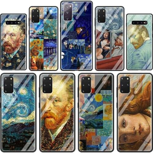 Van Gogh oil painting Art Glass Phone Case for Samsung Galaxy S21 S20 FE S10 Note 10 20 Ultra 5G 9 S9 Plus S10e Cover Capa