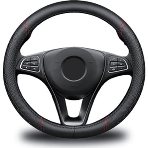 Car Steering Wheel Cover Skidproof Auto Steering- Wheel Cover Anti-Slip Embossing Leather for MG6 MG3 HS ZS Car-Styling