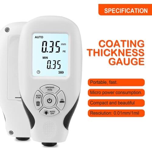 HW-300 Digital Thickness Gauge Meter Ultrasonic Film Mini Car Coating Measuring Tools High Precision Automotive Paint DFT Meter