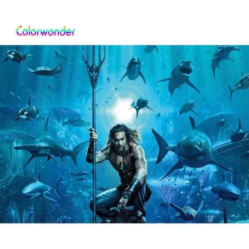 Colorwonder Aquaman Photo Background 7x5 Vinyl Superhero Photography Background Underwater World Happy Birthday for Baby Shower
