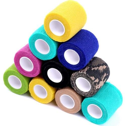 10Pcs Colorful Self-adhesive Elastic Bandage Tattoo Sport Binding Protection Emergency Wrap Tape Accessories Emergency Tool Hot