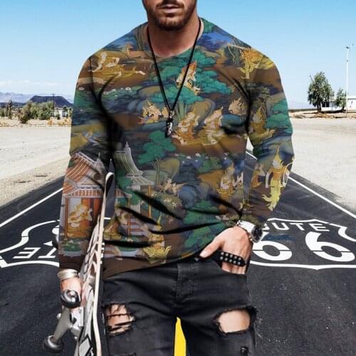 2021New 3D Astronaut Printing Summer Autumn Long-Sleeved Round Neck Men‘s Same Sports T-Shirt Fashion Casual T-Shirt XXS-4XL