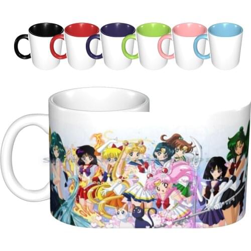 Group Ceramic Mugs Coffee Cups Milk Tea Mug Sailor Sailor Sailor Jupiter Chibimoon Chibi Moon Sailor Scouts Sailor Soldiers