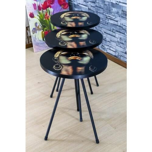 Zigon Coffee Table Metal Foot Pattern 2081 salontafel zwart black coffee table