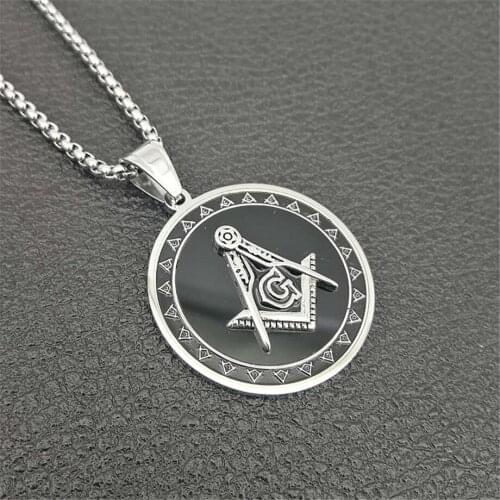 2019 Men Hip Hop Free Mason Pendant Necklaces 316L Stainless Steel Fashion Vintage Masonic Necklace Male Hiphop Jewelry Gifts