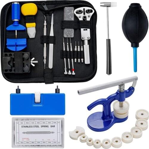 Watch Repair Tool Kit Professional Watch Battery Replacement Kit, Watch Band Link Pins with Carrying Case (406Pcs)