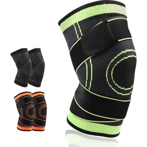 5XL basketball tennis hiking cycling knee brace support 3D weaving Pressurized Straps bandage Sports knee pads Patella Guard 1pc