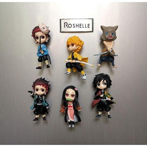 2021 New cartoon anime ghost slaying blade Tanjiro creative 3D stereo refrigerator magnet magnet character full set