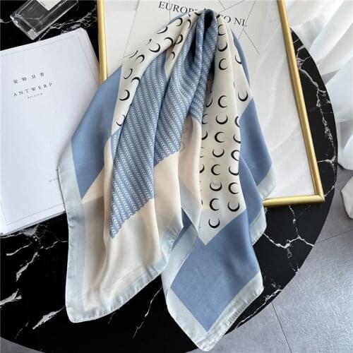 New Women Scarf Sqaure Silk Kerchief Neck Hairband Fashion Lady Scarves Foulard Shawl Wrap Pashmina Bandana 70x70cm 2021