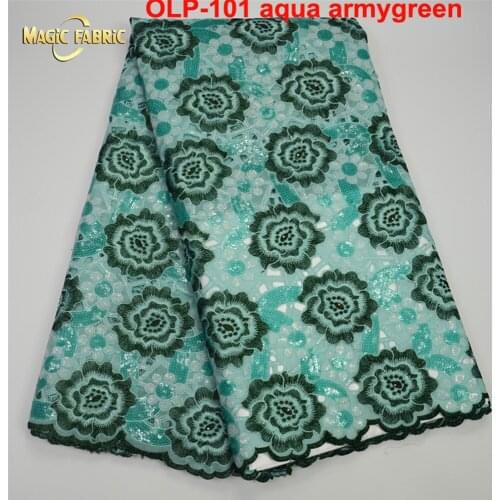 Latest nigerian sequins lace fabric 2021 high quality embroidery african mesh laces french fabrics 5 yards/piece for women