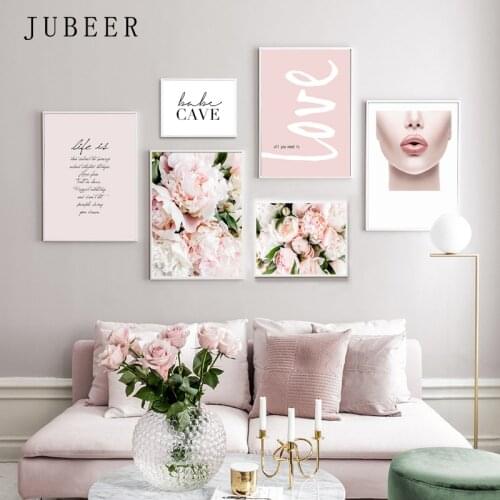 Pink Petals Posters and Prints Flower Canvas Prints Inspirational Quotes Decoration Picture for Living Room Poster Home Decor