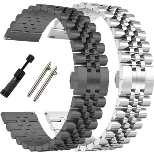 20 22mm Metal Strap For Amazfit Bip GTS GTR Samaung Galaxy Watch 3 45mm 41mm 46mm Active 2 Huawei Watch GT2 Stainless Steel Band