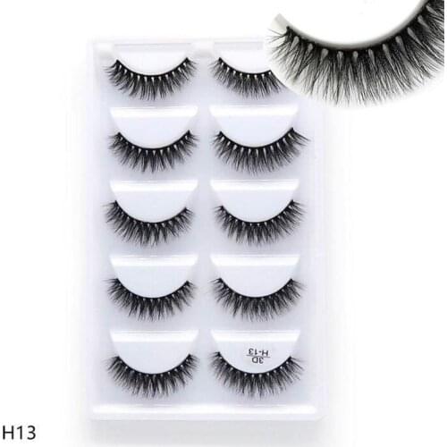 NEW 5 pairs natural long false eyelashes fluffy 3d mink lashes make up 100% cruelty free fake eyelash faux cils