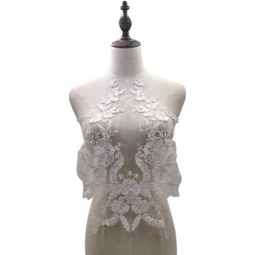 Luxury Embroidered Venise Lace Collar Neckline Applique Guipure Embellishments For Women Dress DIY Sewing Trimmings Scrapbooking