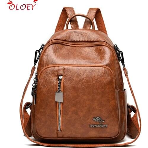 New Luxury Womens Multi-function Backpack Women Genuine Leather Shoulder Bags Ladies Fashion Travel Backpack Mochilas De Mujer
