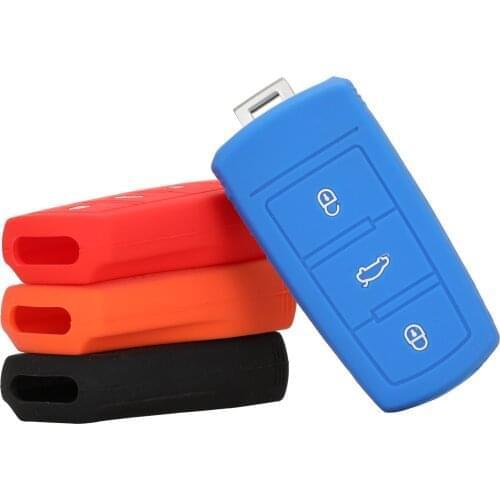 50ps Remote 3 Buttons Silicone Car Key Cover Case For Volkswagen VW Golf 4 5 6 7 Mk7 Passat B5 B6 B8 B7 Polo Sharan Beetle Jetta