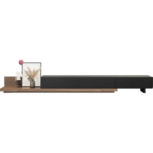 Nordic telescopic TV cabinet coffee table combination small apartment living room wall household storage cabinet