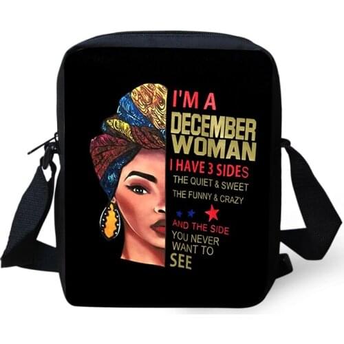 Afro Element Art Prints Girl Messenger Bag Beauty Princess Small Shoulder Bag Women Handbag Mini Teens Totes Bag Crossbody Bags