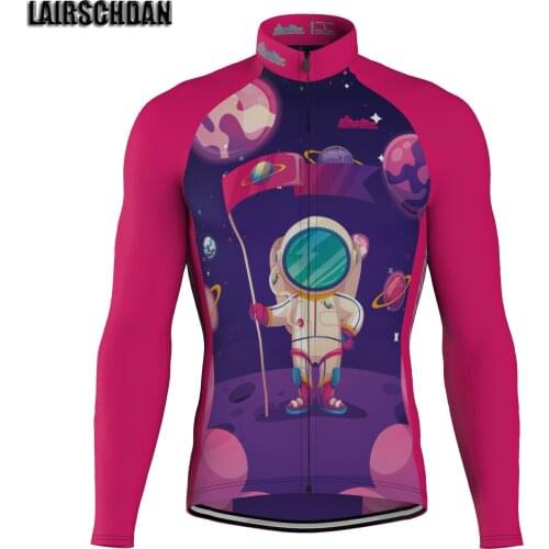 LairschDan Cycling Jersey Man Long Sleeve Autumn Bicycle Clothes Tops Mens Pink Bike Clothing Outdoor Sportwear Maillot Ciclismo
