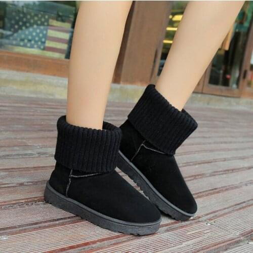 Winter womens short boots plus velvet nude boots