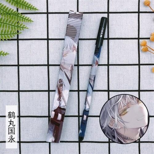 10 pcs Anime Touken Ranbu Online Gel pen Tsurumaru Kuninaga Mikazuki Munechika Ballpoint Pen 0.5 Black refill Pens