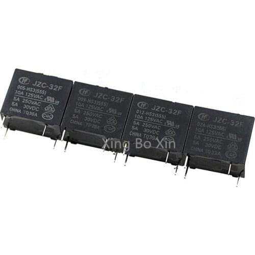 100%Original New HONGFA HF Power relays HF32F JZC-32F-005-HS3 JZC-32F-009-HS3 JZC-32F-012-HS3 JZC-32F-024-HS3 5A 250VAC 4PIN