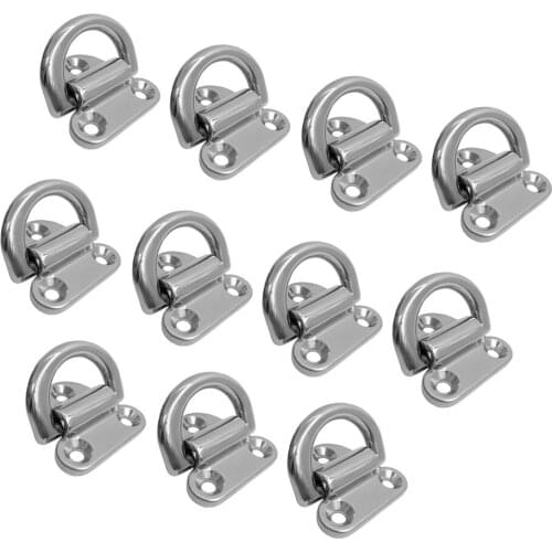 11x Universal Small Folding Pad Eye Deck Lashing Ring Staple Cleat for Trailer RV Boat Dropshipping