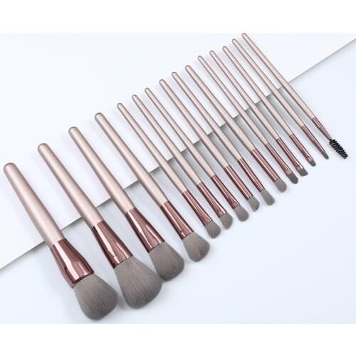 15pcs Professional Eye Makeup Brush Set Makeup Tools Eye Shadow Brush Cosmetics For Face Fan Highlighter Brush