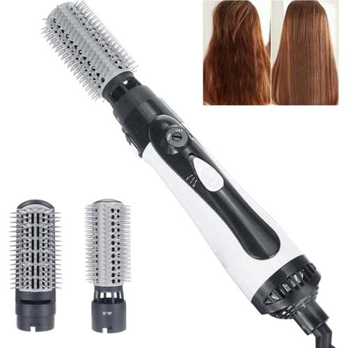 2 In 1 Hair Dryer Brush Professional Hair Straightener Comb Curling Iron Brush 1000W Blow Dryer Hair Iron Rotating Hot Air Brush