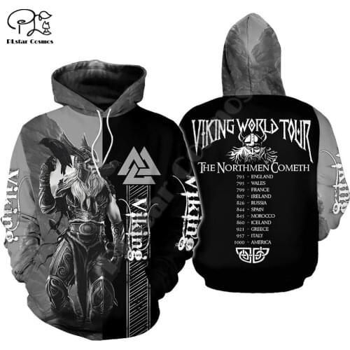 2020Newest Viking God Odin Tattoo Warrior Retro NewFashion Streetwear Unisex 3DPrint Men/Women Pullover Casual Funny Hoodies A15