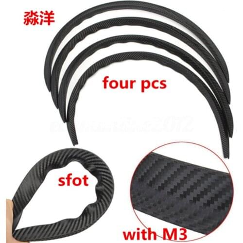 4pcs Carbon Fiber Style Fender Flare Wheel Lip Body Kit Decoration fit most Car Truck Mudguard Mud Guard Auto Accessories