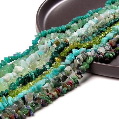 5-8MM Natural Chip Stone Green Agat Quartzs Irregular Freeform Gravel For Jewelry Making DIY Necklace Bracelet Anklet Earrings