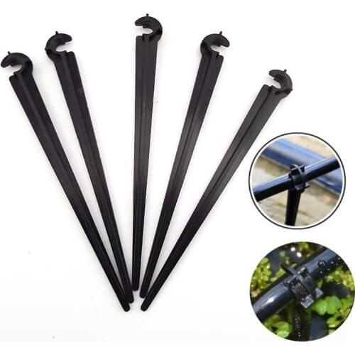 50pcs C Shape Garden 4/7mm Drip Irrigation watering Tube Pipe Support Bracket Holders Fixed Stems Drip Irrigation Accessories T1