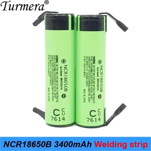 18650 3400mAh Battery 3.7V NCR18650B+stripe Rechargeable Li-ion Battery for Flashlight for 12v electric screwdriver set Turmera