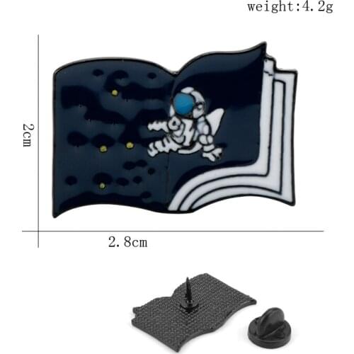 Astronaut Starry sky books Brooch pin Men Women Kids Enamel Brooches pins Clothes Bags Hat pin souvenir