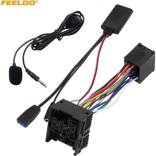 FEELDO Car Bluetooth Module AUX-in Audio MP3 Music Adapter For BMW (E46) 320i 320ci 320cic Stereo Wire Harness With Micphone
