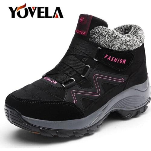 2019 Classic Women Snow Boots Winter Shoes Warm Plush Ankle Boots Women Casual Shoes Waterproof Wedge Snow Sexy Warm Fur Boots