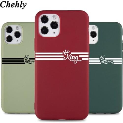 Queen and King Phone Case for IPhone 6s 7 8 11 12 MIni Plus Pro X XS MAX XR SE Funny Cases Soft Silicone Fitted Accessorie Cover